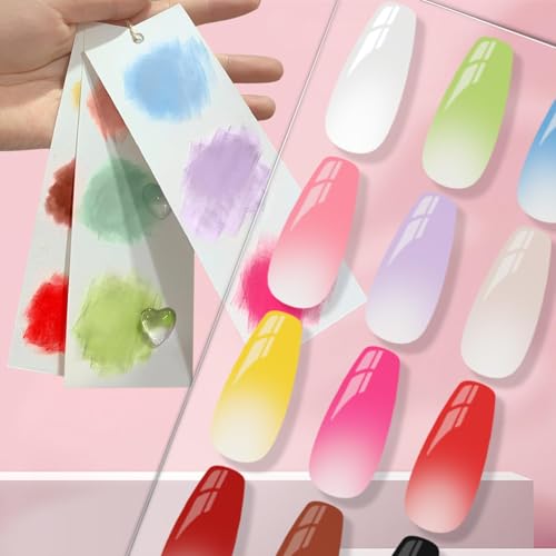 12 Colors Gel Nail Polish - Sponge Pat Painting Gel for Gradient Nails, Aura & French Manicure, Fluffy Cloud Texture with No-Wipe Glossy Finish, DIY Nail Art Kit for Beginners & At Home - color: 12 Colors-B