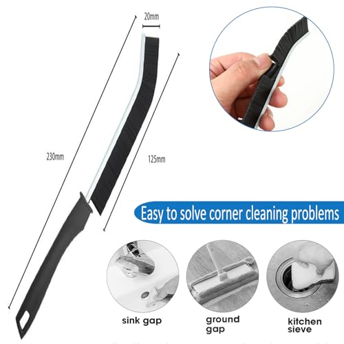 Crevice Cleaning Brush, Hard Bristle New Multifunctional Clean Tool, Bathroom Gap Scrub Brush Cleaner Tools for Home, Kitchen, Bathroom, Household, Window, Vehicle, Faucets, Toilet, Grout, Car, 5Pcs