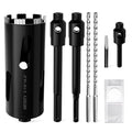 Diamond Core Drill Bit 3-1/8"(80mm) with Pilot Bit & Adapters (SDS Plus & Hex) – Upgraded Welded Segments, 8.6" Depth – for Concrete, Solid Brick, Hollow Brick, Masonry & More - size: (3-1/8"/80mm)