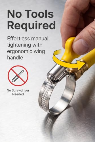 30 PCS Thumb Screw Hose Clamp for Fuel Lines 5/16" to 1 1/8" Yellow