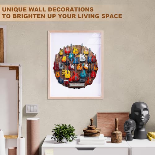 Wooden Puzzle for Adults-Guitar Wall Wood Jigsaw Puzzle-M-205 PCS - color: Guitar Wall, size: Medium