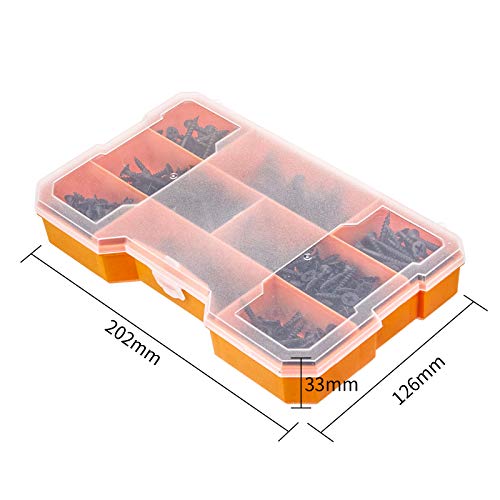 380pcs Drywall Screws Kit, 8 Sizes Wood Screws, Black Steel Drywall Screws Phillips Bugle Head and Black Phosphate Finish Self Tapping Screws Assortment for Wood Drywall Sheetrock