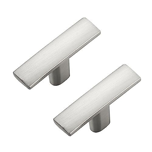 5 Pack Brushed Nickel Cabinet Knobs, 2in Length Curved Bar Drawer Pulls | Single Hole Grip, Stainless Steel Build, Kitchen Cabinet Restyle, For Drawers, Dressers, Cupboards, Closet Doors - color: Brushed Nickel, size: 5 Pack, style: Curved