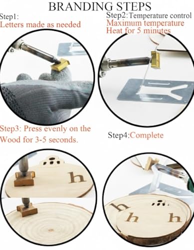 1/2" 26 Pcs Wood Burning Letter Kit, Mini Lowercase Letter Branding Iron - color: 1/2 Inch 26 Pc Lowercase Letter
