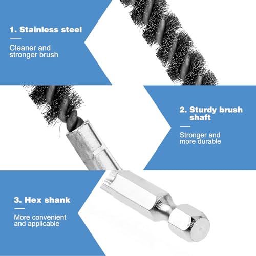 Bremorou 2 Pcs Golf Clubs Head Hosel Brush Golf Brush and Groove Cleaner Golfs Club Cleaning Wire Brushes for Drill Golfs Shaft Ferrules Hex Shank Handle Electric Stainless Steel Attachments