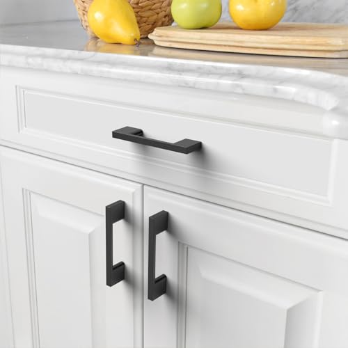 Asidrama 10 Pack 3 Inch(76mm) Matte Black Kitchen Cabinet Handles, Cabinet Pulls Kitchen Cabinet Hardware for Cupboard Drawer Pulls - color: Matte Black, size: 3" Hole Center(76mm), style: 10 Pack