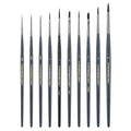 Transon 10pcs Small Detail Miniature Model Painting Brush Set for Acrylic Watercolor Gouache Ink Tempera and Body Painting - size: 10 PCS