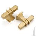 Haliwu 10 Pack Gold Cabinet Knobs Brass Kitchen Handles Drawer Pulls - color: Matte Gold, size: T-bar knob