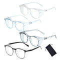 Safety Glasses for Men Women, Anti Fog Safety Goggles Comfortable Blue Light Blocking UV Protective Adult Nurse - color: Square Black Blue Grey 4pack