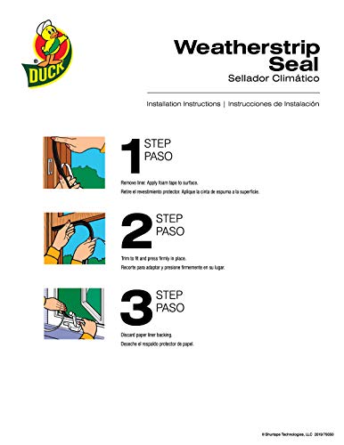 Duck Brand Self Adhesive Foam Weatherstrip Seal for Extra Large Gaps, 3/4-In x 1/2-In x 10-Ft, 1 Roll, 284426