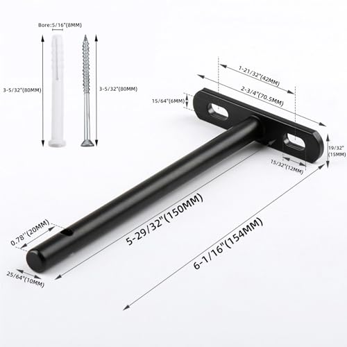 6 Inch (154MM) Hidden Floating Shelf Brackets 6-Pack