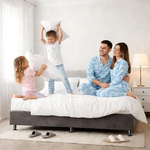 4Pcs Adjustable Height Bed Support Legs, 6-9 Inch Metal Under Bed Frame Support Legs, Extra Sturdy Bed Legs Replacement Parts with Rubber Non-Slip Base for King Queen Frame Wooden Center Slat - size: 6'' - 9'' 4pcs