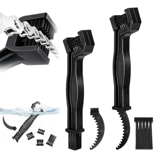 2 Set Bike Motorcycle Chain Cleaning Tool Set 2 Pack Detachable Motorcycle Chain Brush Washer with Scrubbing Brush Reusable Cleaning Kit for Bicycle, Mtb, Road Bike Maintenance