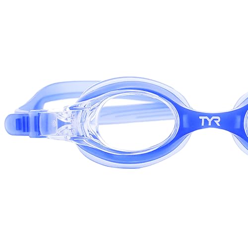 TYR Kids' Swimple Goggles - Colorful Swim Goggles for Beginners - color: Clear/Blue/Blue