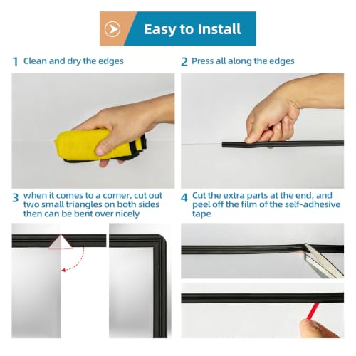 1/16" Rubber Edge Trim Guard 20ft/6m, Self Adhesive Door Edge Protector, U Shape Edge Seal Strip Fits Edges up to 5/64“ Thick (Black) - size: 236" L x 0.2" W