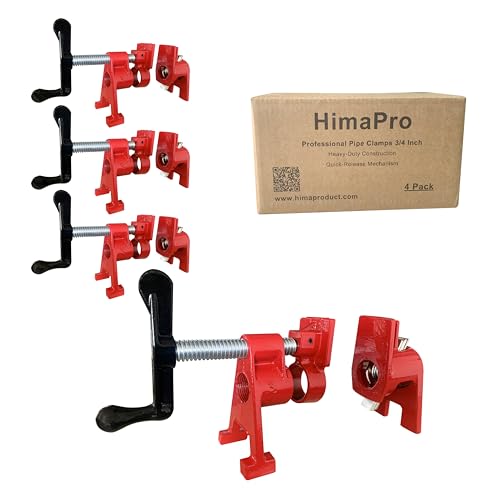 HimaPro 3/4" H-Style Professional Pipe Clamp Set, 4-Pack - color: 4 Pack