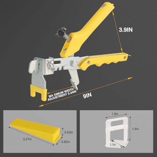 Tile Leveling System with Tile Plier - 600-Piece Tile Spacers Clips
