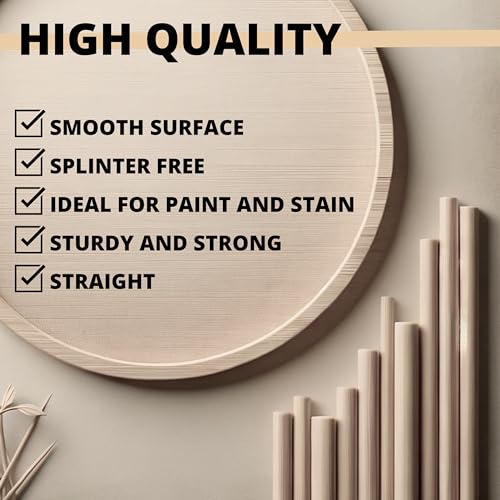 30PCS Bamboo Dowel Rods for Crafts – 3/8 x 36 Inch Dowel Rods Unfinished Wooden Sticks for Crafting Bamboo Long Sticks for DIY Projects - color: 30 PCS, size: 3/8 x 36 Inch