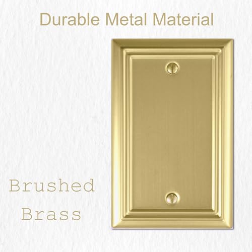 OKAWYC Single Blank Light Switch Cover Adler Metal Wall Plate, 4-Pack Brushed Brass 1 Gang, for Light Switch Cover Outlet Cover Decorative Wallplate, Durable - size: 1 Blank