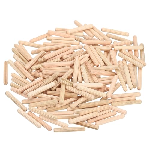 uxcell 100Pcs 3/16" x1-3/8 Wooden Dowel Pins,Grooved Fluted Pin - size: 3/16" x 1-3/8"