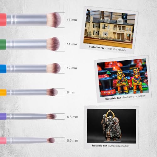 Yoseng Drybrush Set 6 Sizes, Fine Detail Art Paint Brushes - style: 6P Color