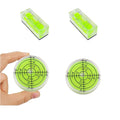 2PCS Mini Bubble Level 10×10×29mm(0.39x0.39x1.14in),Round Level 32x7mm(1.26x0.27in) Small Leveler Tool - size: 2pcs 10x10x29mm+32x7mm