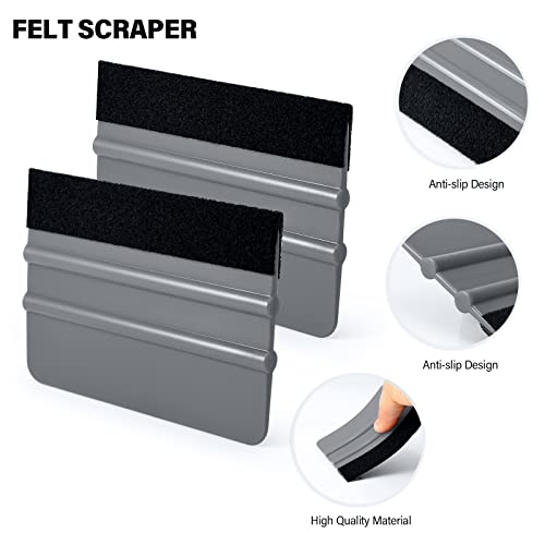 Gomake Vinyl Wrap Tool Kit Car Window Tint Installation Tools Wrapping Kit | Vinyl Wrap Squeegee Tool, 9mm Utility Knife, Film Cutter and Vinyl Tucking Tool Window Tint Kit for Car Wrapping - color: Grey