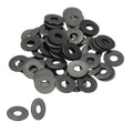 PATIKIL M5 Flat Washers 3/16" ID x 5/8" OD, 50 Pcs 304 Stainless Steel Metal Metric Washers Black Electroplated Flat Gasket Spacer for Screws and Bolts, Black - size: M5 x3/16"ID x 5/8"OD