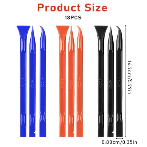 18Pcs Non-Scratch Plastic Scraper Tool, 3 Styles Plastic Scraper for Tight Spaces Multi-Purpose Kitchen Scraper Cleaning Pen for Paint, Stickers Label, Oil Stains, Tight Spaces, Crevices