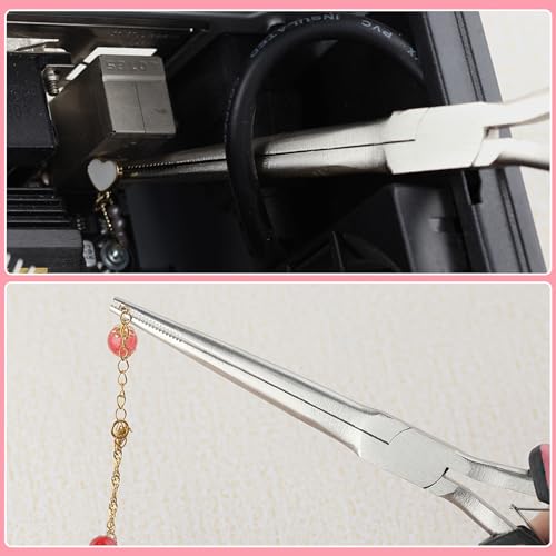 7" Extra Long Needle Nose Pliers for Jewelry Making, Serrated Jaws - style: Extra Long Needle Nose Pliers Serrated Jaws