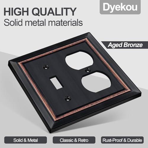 Metal Wall Plate for Electrical Outlets, Toggle/Duplex, 2 Pack - size: Toggle/Duplex