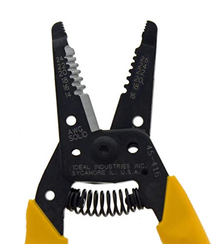 IDEAL Electrical 45-416 Premium Reflex T-6 Stripper - 14-26 AWG, Wire Stripper with Thumb Rest, Plier Nose, Slide Lock, Textured Grips - size: 14-24 AWG Solid