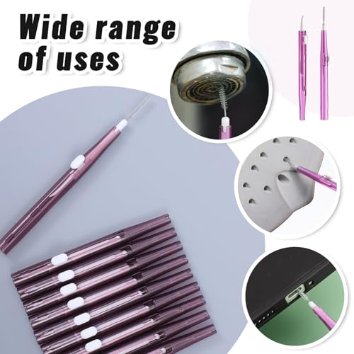 10Pcs Cell Phone Cleaning Kit, Dual Head Anti-Clogging Nylon Brushes Hook Cleaner, Multifunction Mini Cleaning Kits for 16 17 Pro Max Charging Port, Speaker, Earphone, Tablet, Camera, Keyboard, Purple