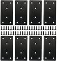 8 Pcs Black Flat Mending Plate Stainless Steel Flat Bracket 3.14 x 1.57 inch Metal Straight Bracket Repair Joining Fixing Mending Brace for Wood, with Screws