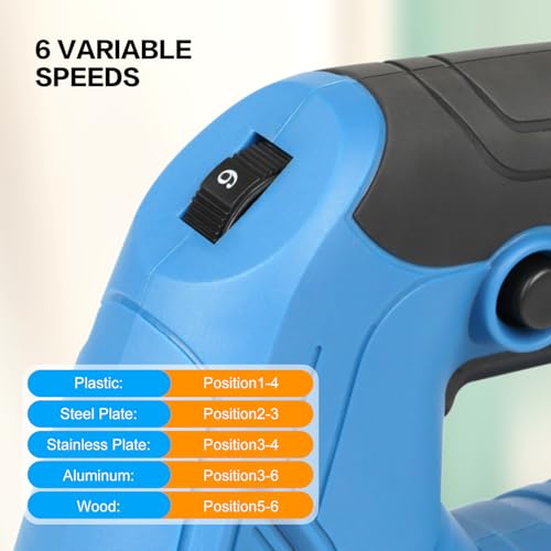 4.5Amp Corded Jig Saw 3000 RPM 6-Speed Wood Cutter Hand Saw