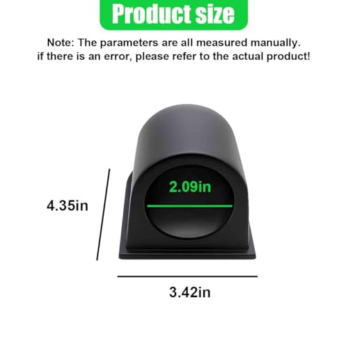Universal Black 2" 52mm Single Hole Gauge Dashboard Pod - size: 1Mount