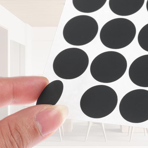 PATIKIL 270 Pieces Screw Hole Stickers, 5 Sheet Self-Adhesive Waterproof PVC Wood Grain Sticker for Screw Holes Wall Cabinets Desk Repairing, Black, 21mm/0.83 Inch - color: Black