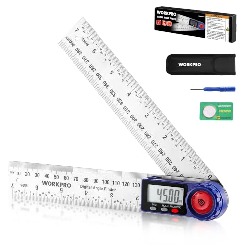 WORKPRO Digital Angle Finder, 7-Inch Stainless Steel Angle Finder Tool