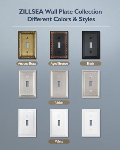 Switch Plates Outlet Covers, 4-Pack Antique Brass Metal Wall Plates - color: Antique Brass, size: 1 Toggle 4PK