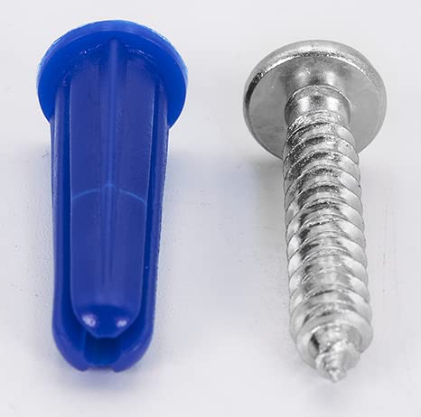 CONFAST® #10-12 Plastic Conical Blue Bantam Drywall Wall Anchor Kit PAK1012, Includes (100) Anchors, (100) Screws and (1) Drill bit (201 Pieces) - size: #10 #12