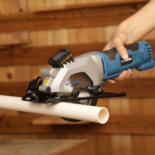 4A Mini Circular Saw Corded with Laser Guide, 2 Saw Blades - style: Corded 4A