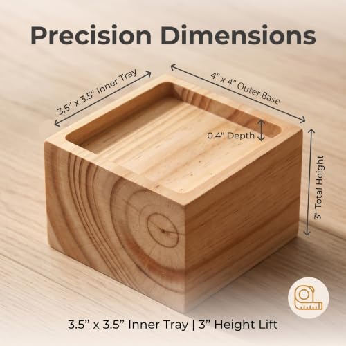 Lufia 3 Inch Solid Pine Wood Furniture Risers 4 Pack, 2000 LBS Silicone Non Slip Lift Blocks for Bed Sofa Desk Cabinet - color: Natural Wood - 4-pack, size: 3 Inch