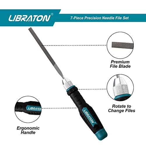LIBRATON Needle File Set Interchangeable, Small Files, Mini Files - style: Needle File-6PCS