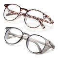 2 Pairs Anti Fog Safety Goggles Protective Glasses Blue Light Blocking Eyeglasses for Men Women - color: Round Tortoise+grey