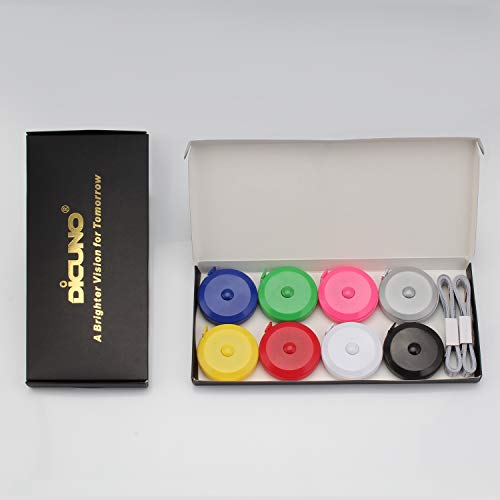 DiCUNO 8-Pack Soft Retractable Measuring Tape, 60-Inch 1.5 Meter, 8 Colors - color: 8 Colors