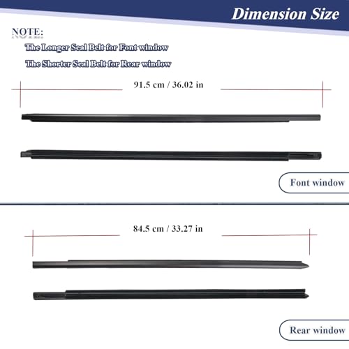 ItranMc Weatherstrip Window Molding Trim Seal For 2009-2021 Dodge Ram 1500 2500 3500 4500 5500 Truck Crew Cab,Black Outer Door Window Trim Seal Belt,Replace#55112376AH 55112377AH 55372138AH 55372139AH - style: Dodge Ram 2009-2021