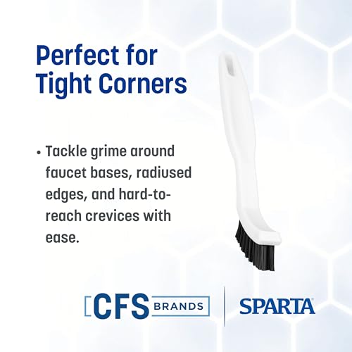 SPARTA Grout Brush with Stiff Nylon Bristles, 8 Inch, White - color: White, size: 8.75 Inches