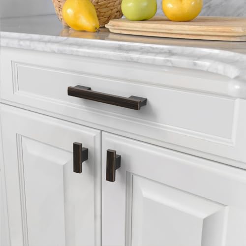 Asidrama 10 Pack 3.75 Inch(96mm) Oil Rubbed Bronze Cabinet Pulls Kitchen Cabinet Handles Cabinet Pulls Cabinet Hardware for Cupboard Drawer - color: Oil Rubbed Bronze, size: 3.75" Hole Center(96mm)