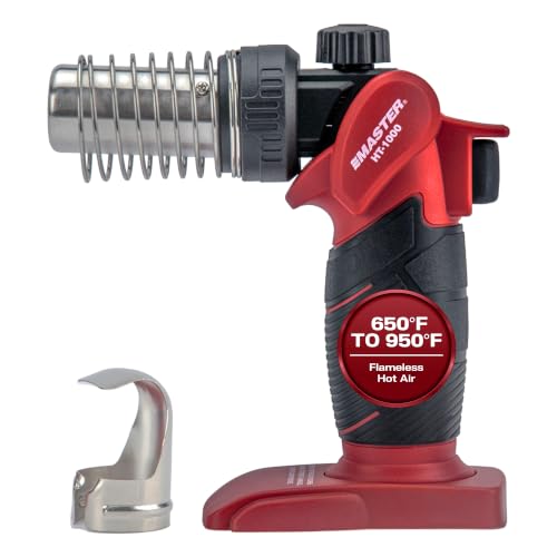 Master Appliance HT-1000 Cordless Butane Heat Gun with Shrink Reflector - Refillable, Portable Hot Air Tool for Heat Shrink Tubing, Electrical and Automotive Repairs
