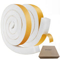 2 Rolls 1-1/2 Inch W x 1-1/2 Inch H Foam Weather Stripping with Adhesive 8 ft Foam Density Closed Cell Tape Seal for Uneven Gaps Doors Windows (White) - color: White